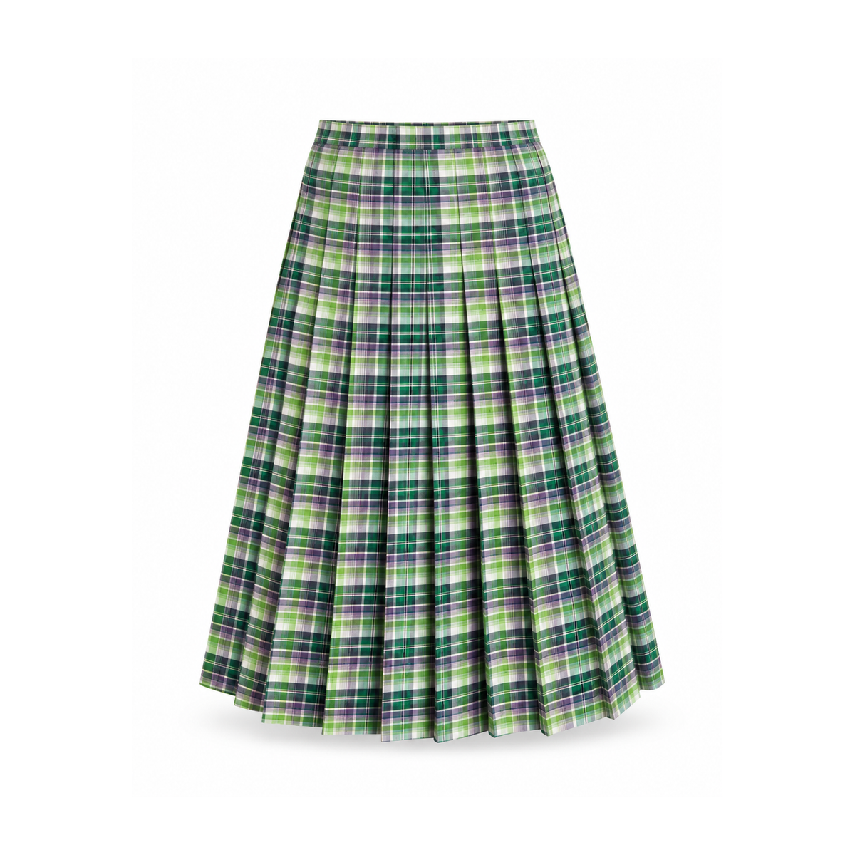 Pleaded Plaid Skirt
